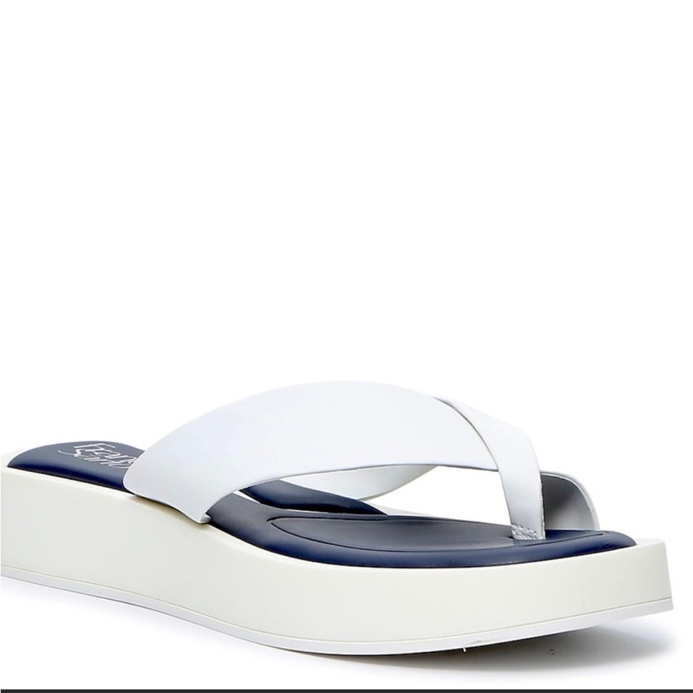 FRANCO SARTO JANEY PLATFORM SANDAL - White  - Size 7